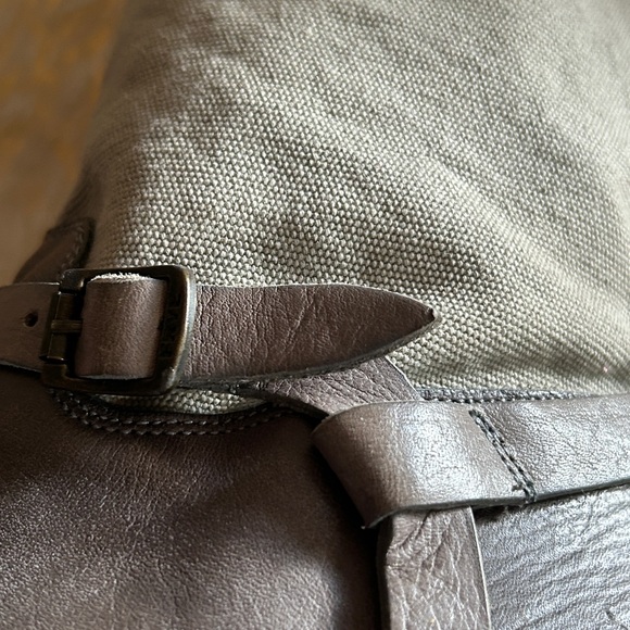 FRYE Women’s Melissa Short Shaft Moto In Leather Canvas Gray  Boots Sz 9 B - Picture 5 of 10